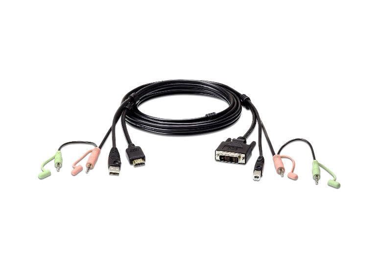 Aten KVM Cable 1.8m with HDMI, USB & Audio to DVI-D (Single Link), USB & Audio Aten KVM Cable 1.8m with HDMI, USB & Audio to DVI-D (Single Link), USB & Audio
